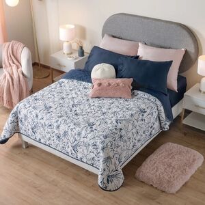 BOTANIC LEAVES SPECIAL FABRIC ULTRA SLIM REVERSIBLE COMFORTER 1 PC QUEEN SIZE